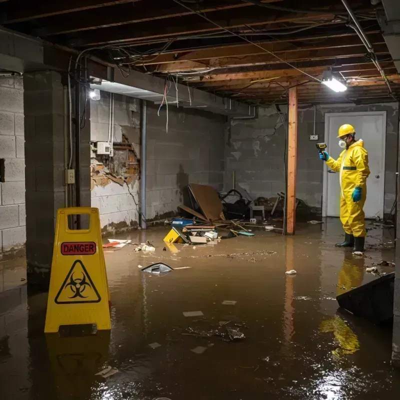 Flooded Basement Electrical Hazard in Canton, IL Property